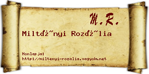 Miltényi Rozália névjegykártya