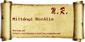 Miltényi Rozália névjegykártya